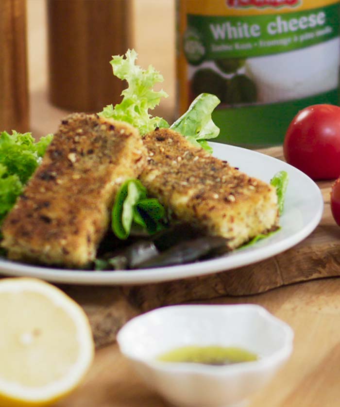 Spiced white cheese breaded